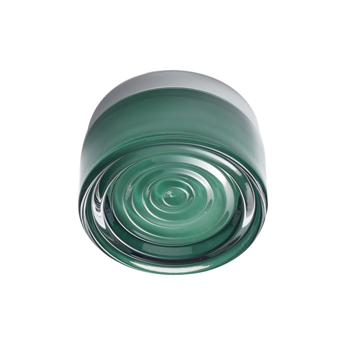 Ripple Flush Mount: Jade Glass + Natural Anodized