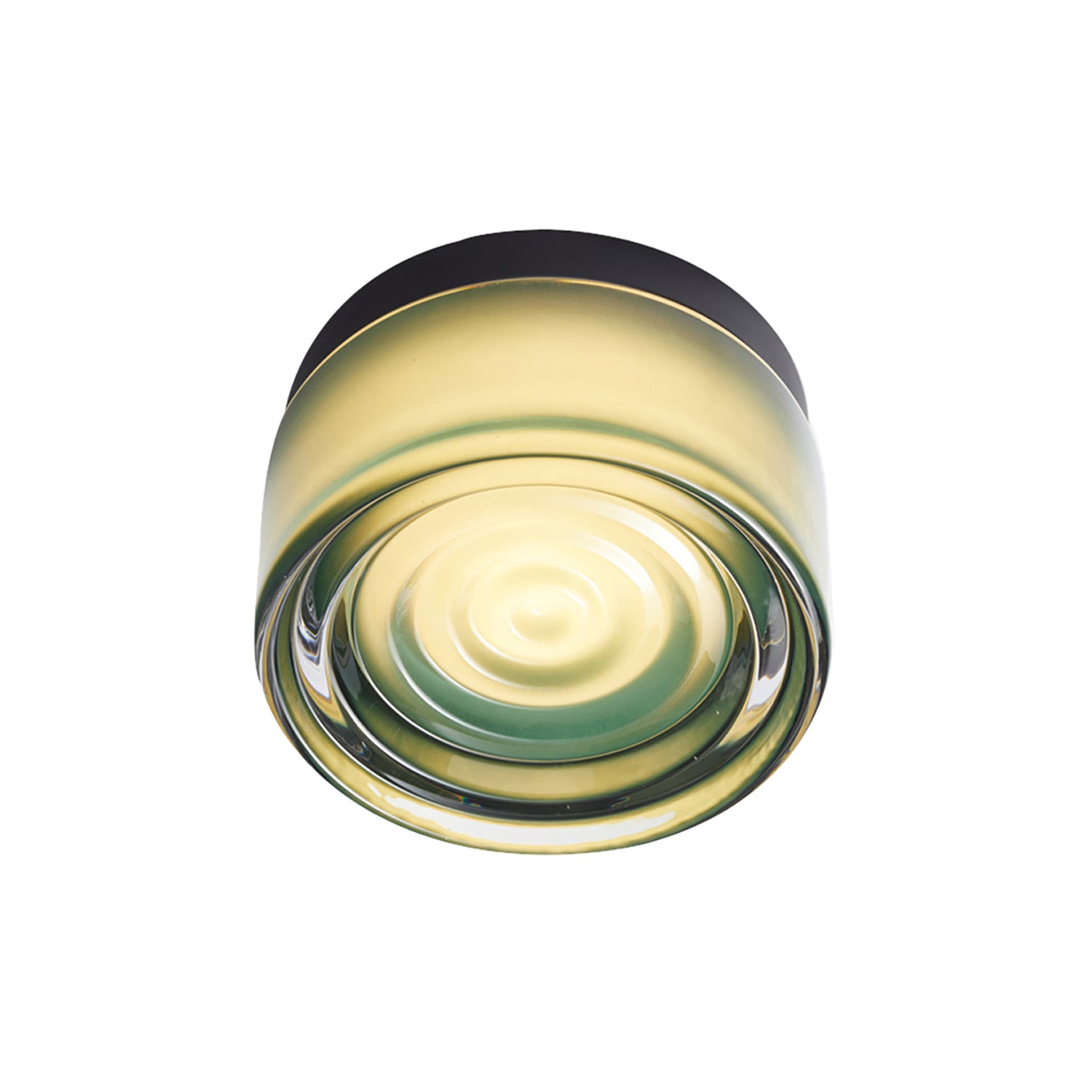 Ripple Flush Mount: Jade + Black Anodized