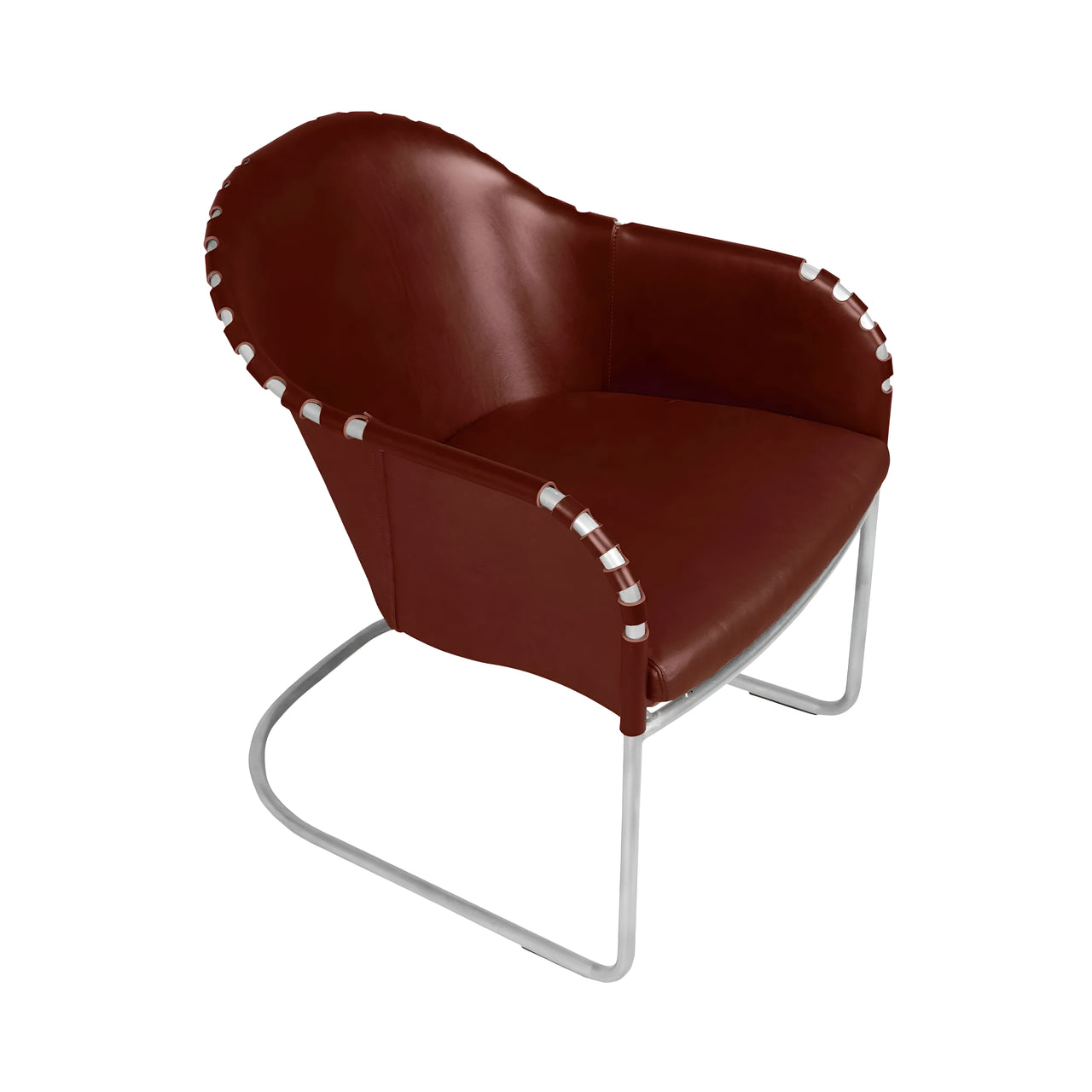Ingo Easy Chair: Chrome + Tarnsjo Leather Red
