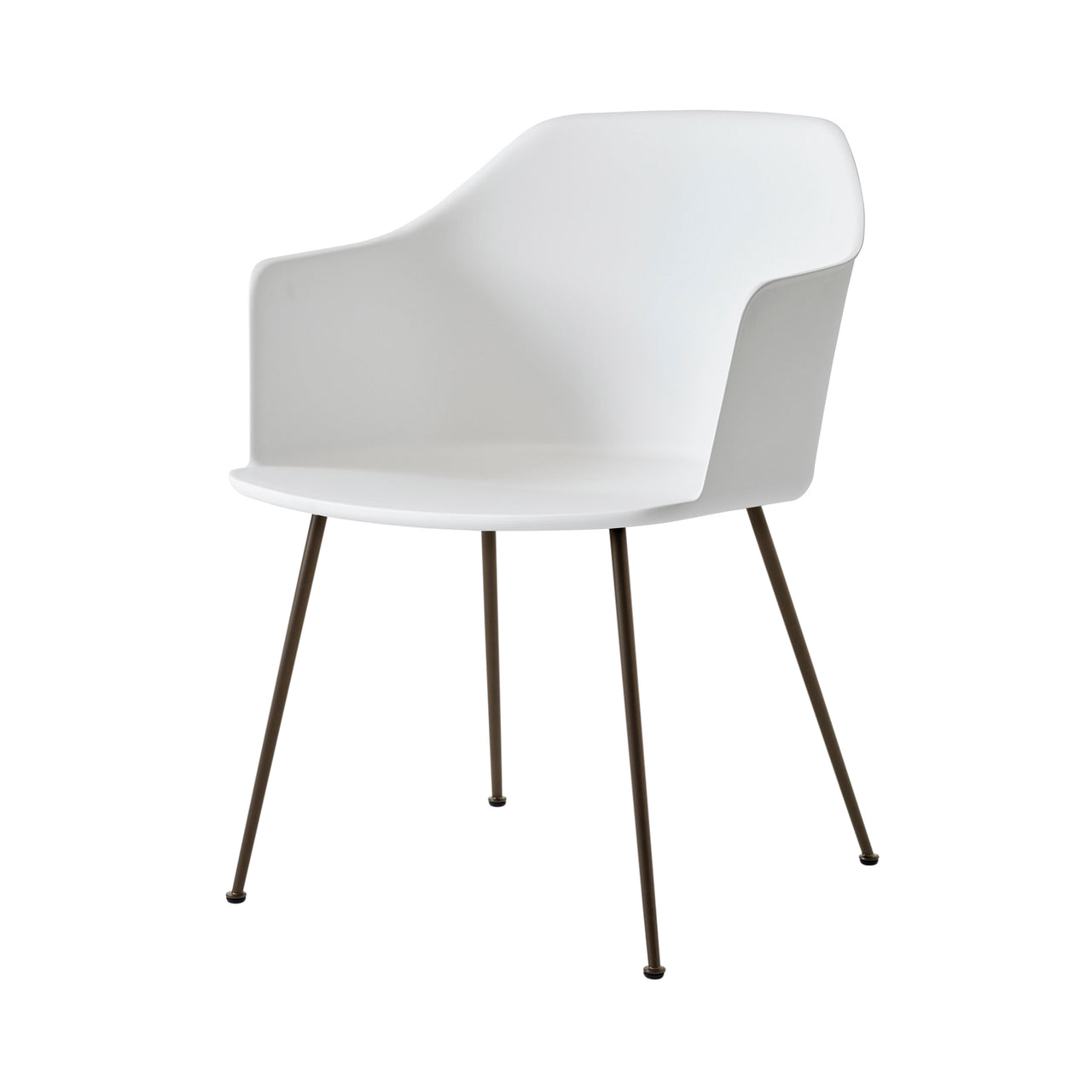 Rely Armchair HW33: Set of 4 + White + Bronzed