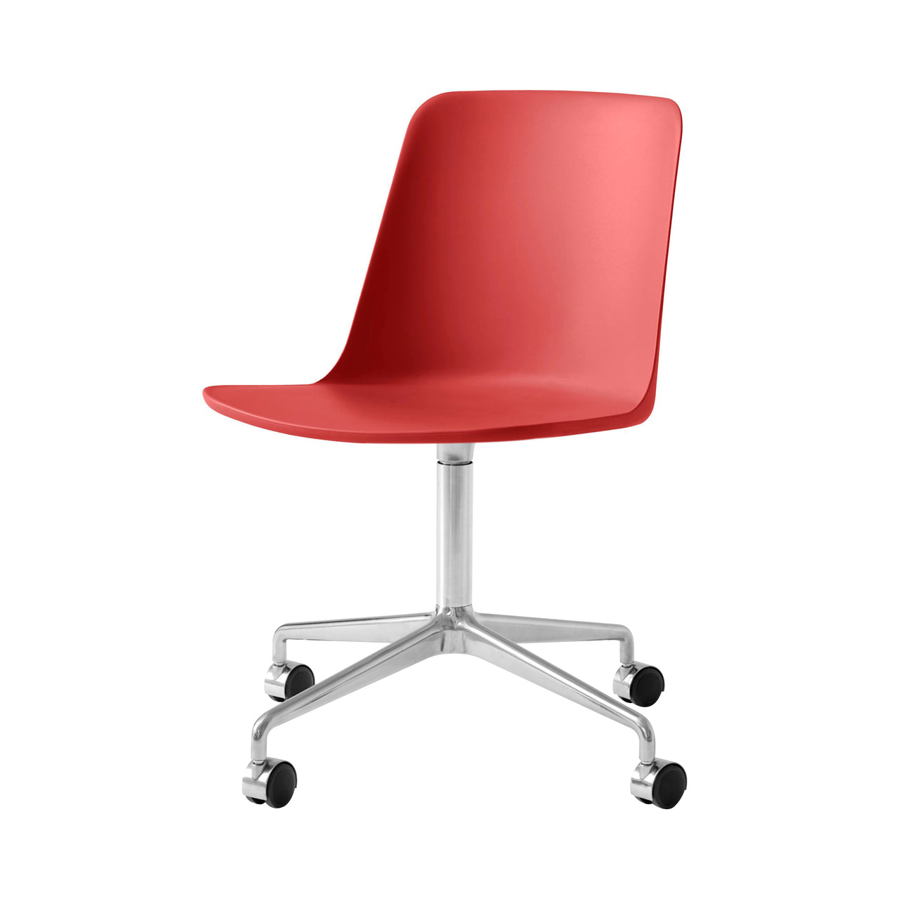 Rely Chair HW21: Vermilion Red + Polished Aluminum