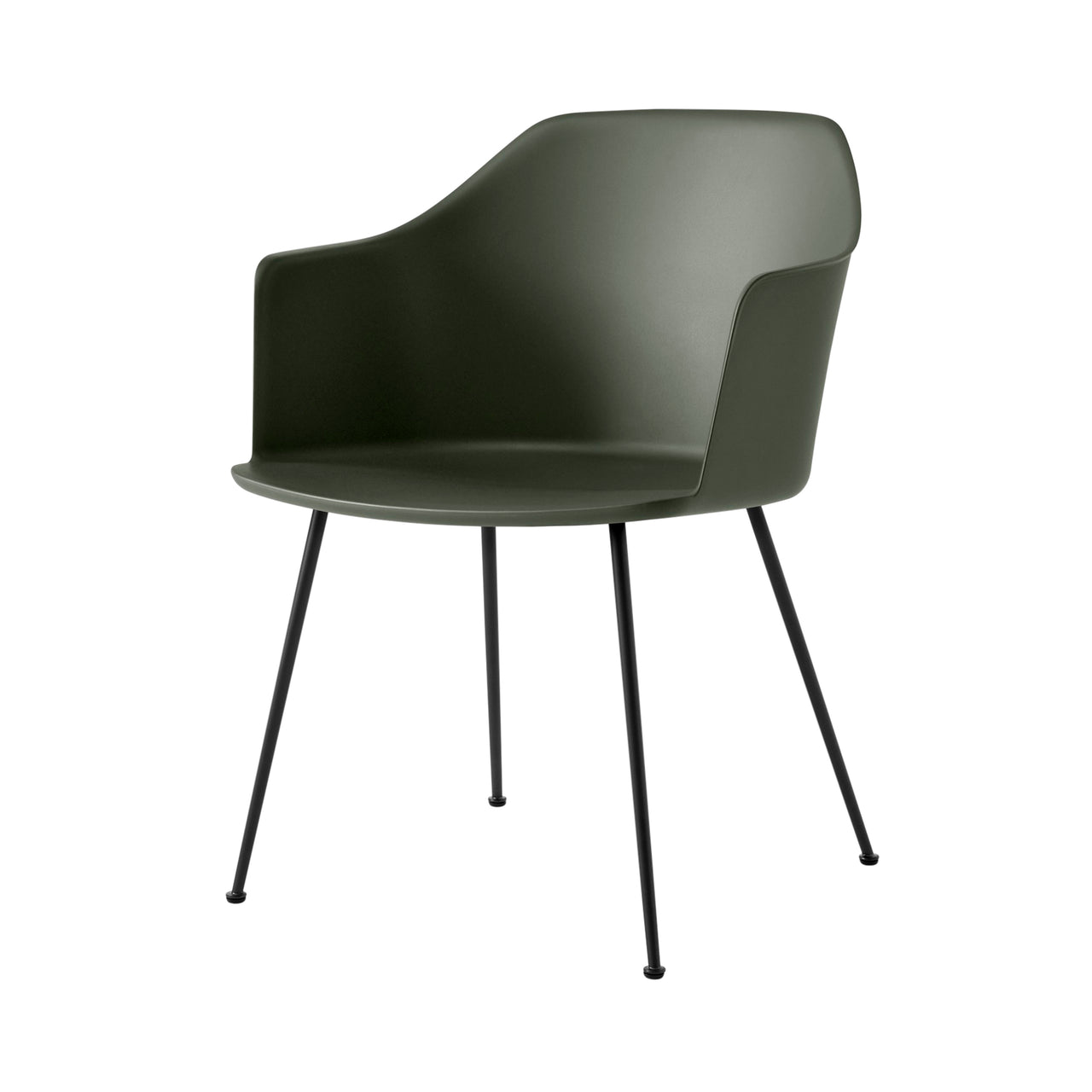 Rely Armchair HW33: Set of 4 + Bronze Green + Black