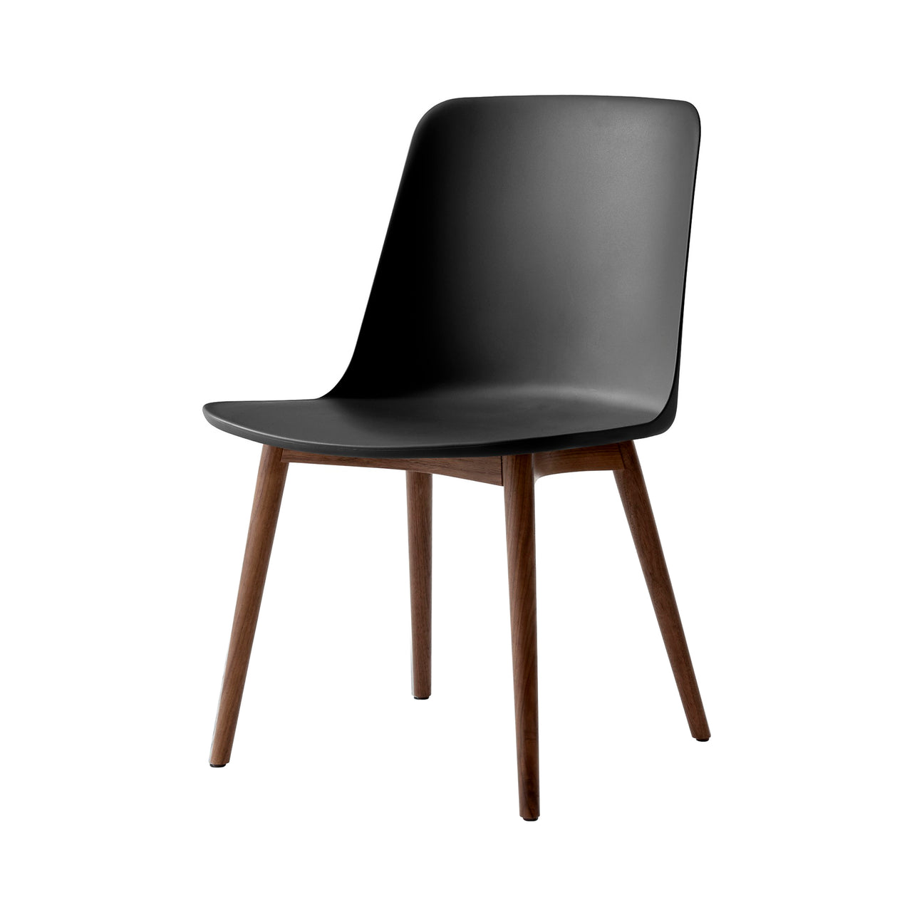 Rely Side Chair HW71: Black + Lacquered Walnut