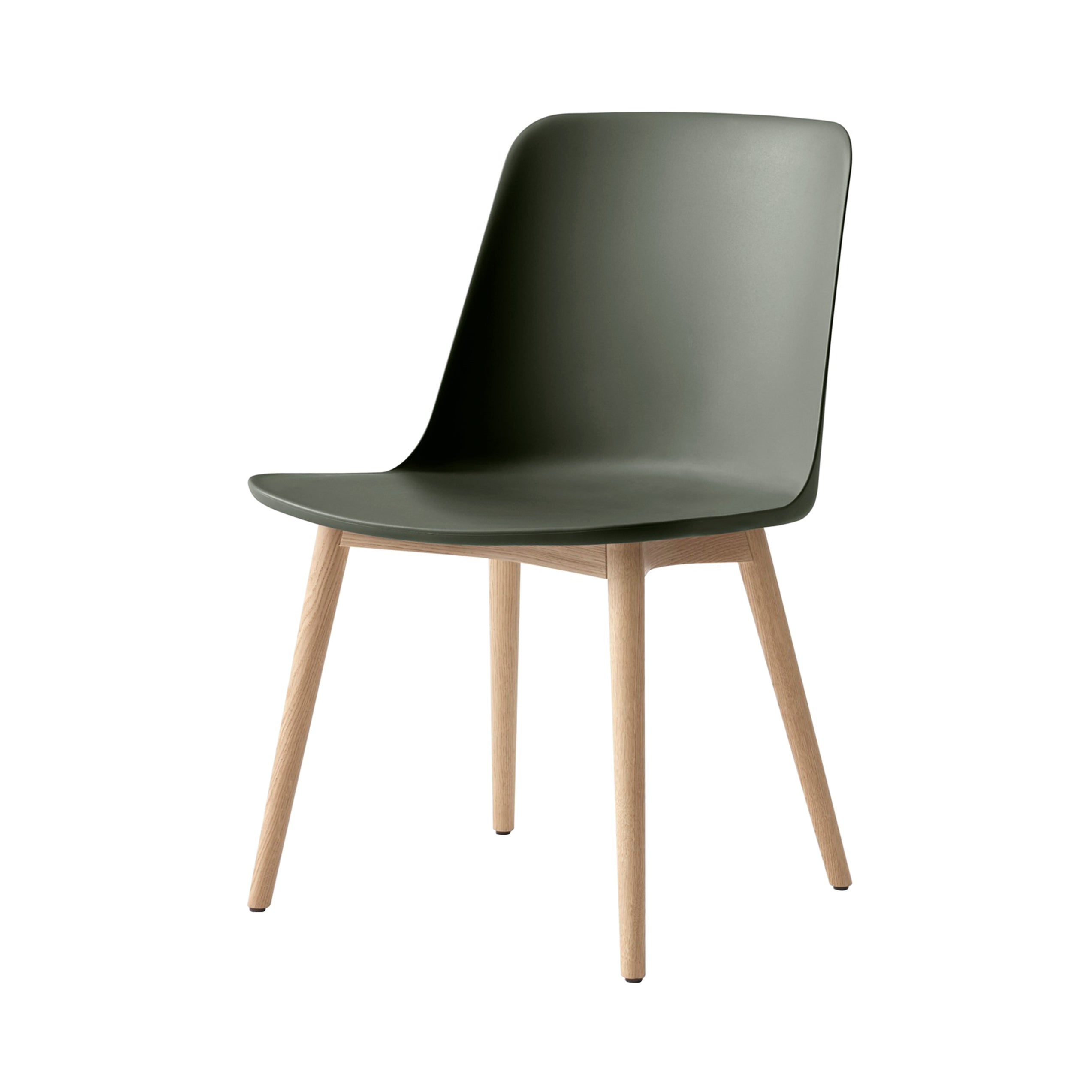 Rely Side Chair HW71: Bronze Green + Clear Lacquered Oak