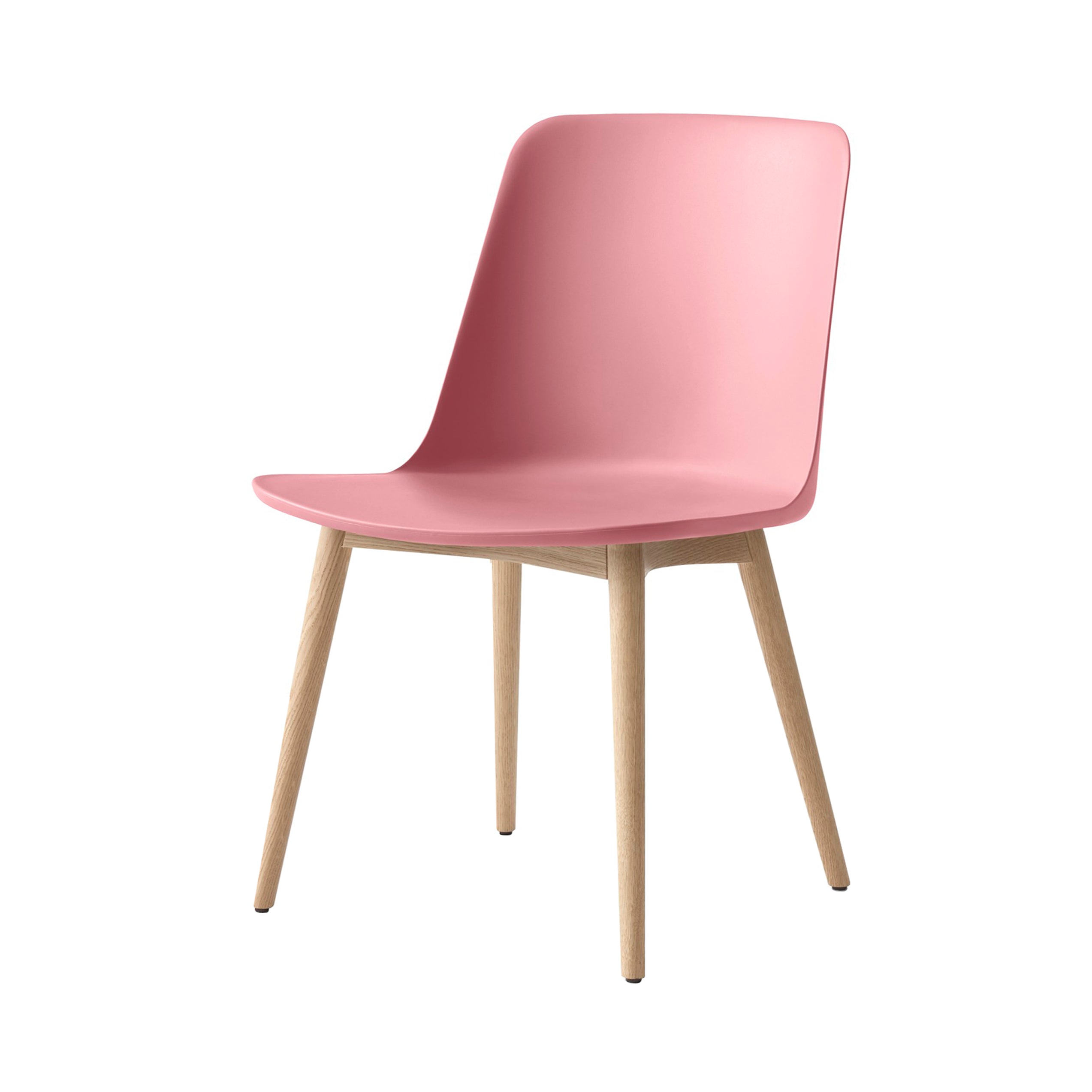 Rely Side Chair HW71: Soft Pink + Clear Lacquered Oak