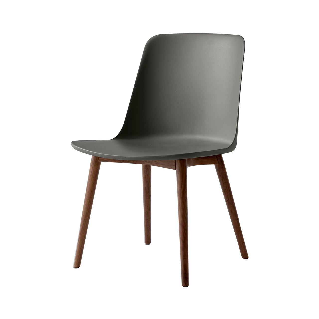 Rely Side Chair HW71: Stone Grey + Lacquered Walnut