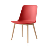 Rely Side Chair HW71: Vermilion Red + Clear Lacquered Oak