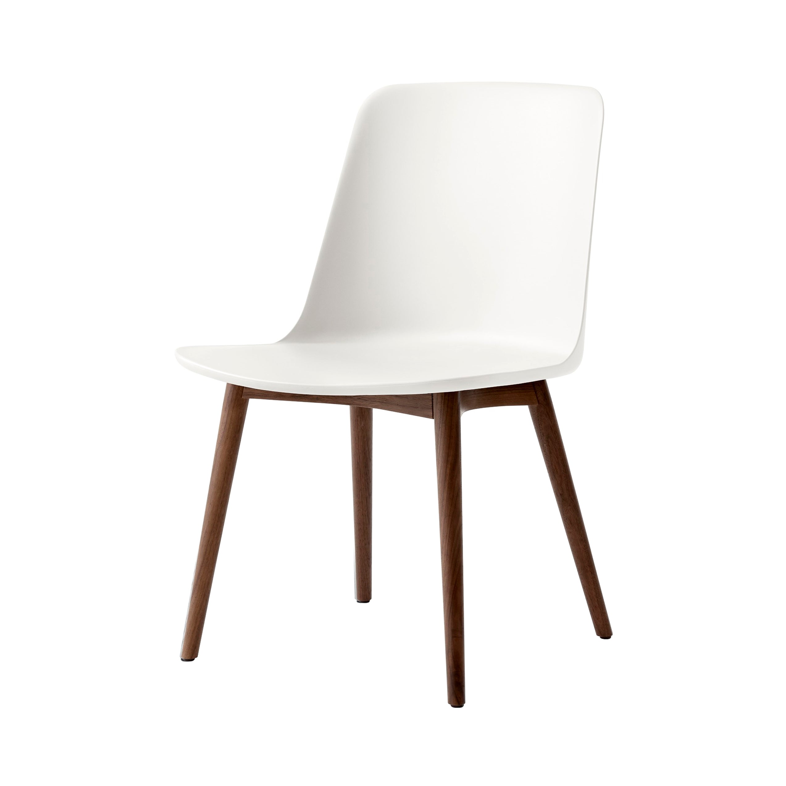 Rely Side Chair HW71: White + Lacquered Walnut