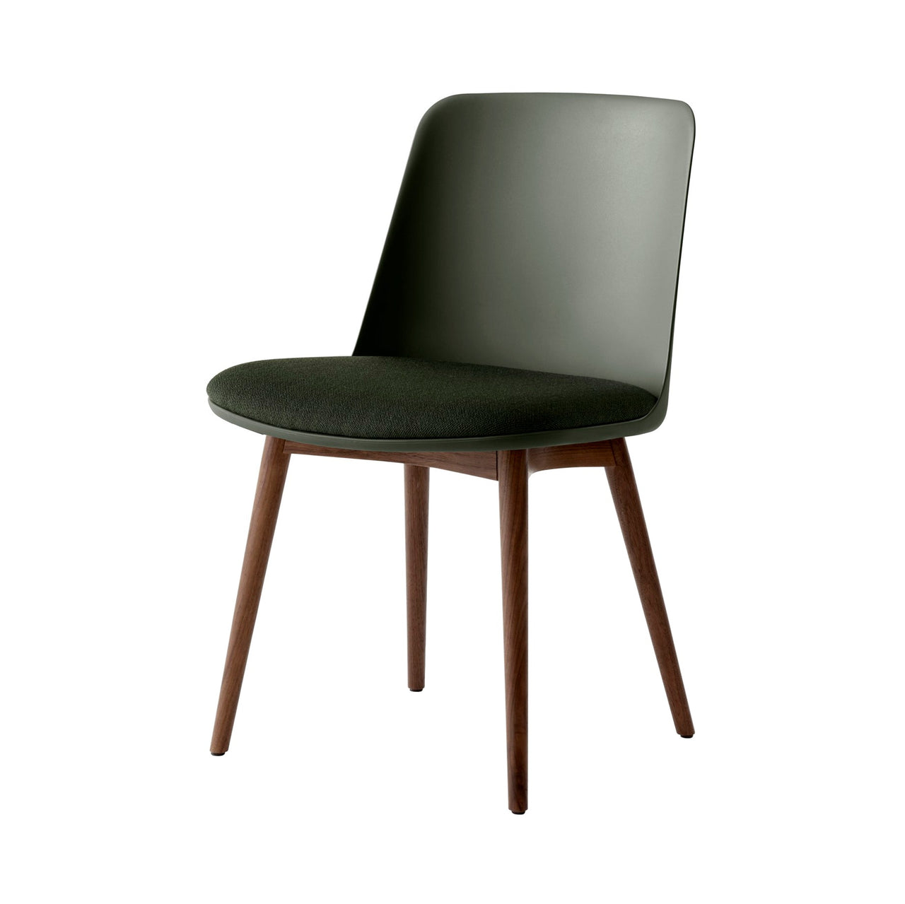 Rely Side Chair HW72: Bronze Green + Lacquered Walnut
