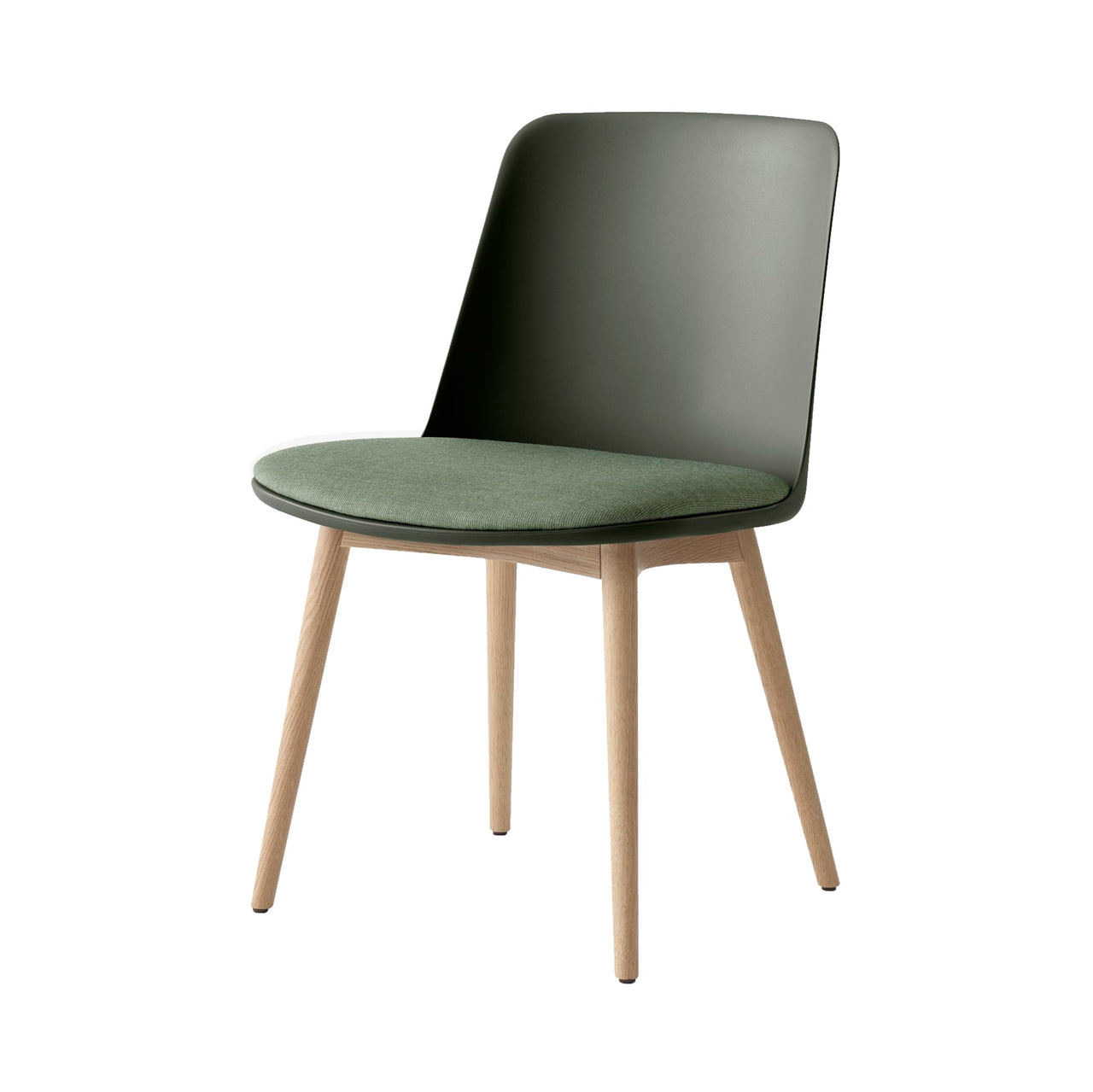 Rely Side Chair HW72: Bronze Green + Clear Lacquered Oak