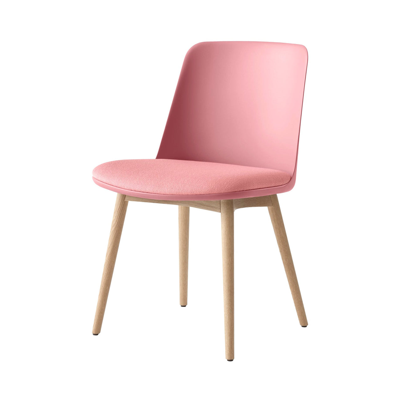 Rely Side Chair HW72: Soft Pink + Clear Lacquered Oak
