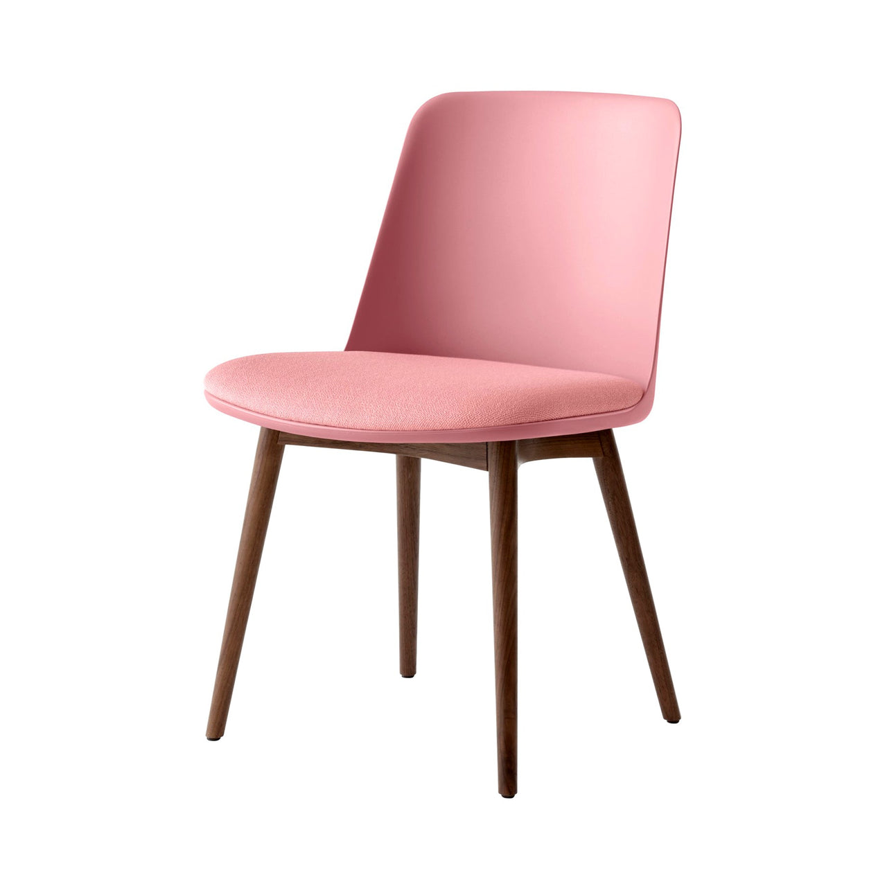 Rely Side Chair HW72: Soft Pink + Lacquered Walnut