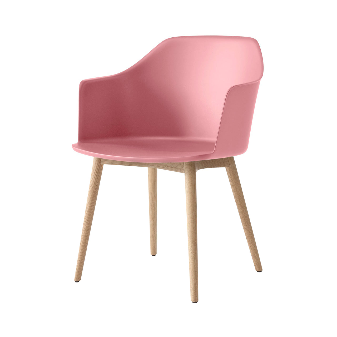 Rely Armchair HW76: Soft Pink + Clear Lacquered Oak