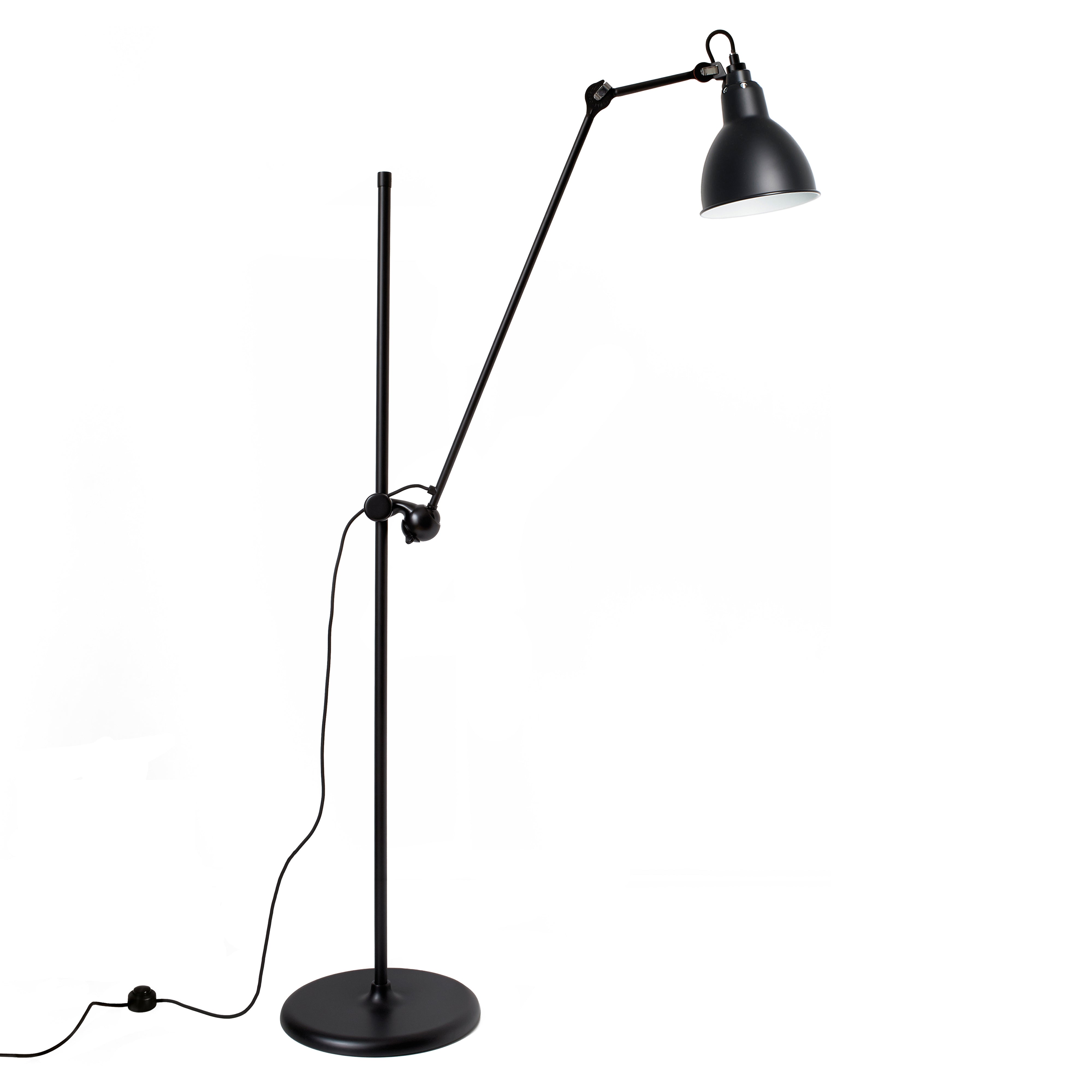 Lampe Gras N°215 Floor Lamp: Black + Round