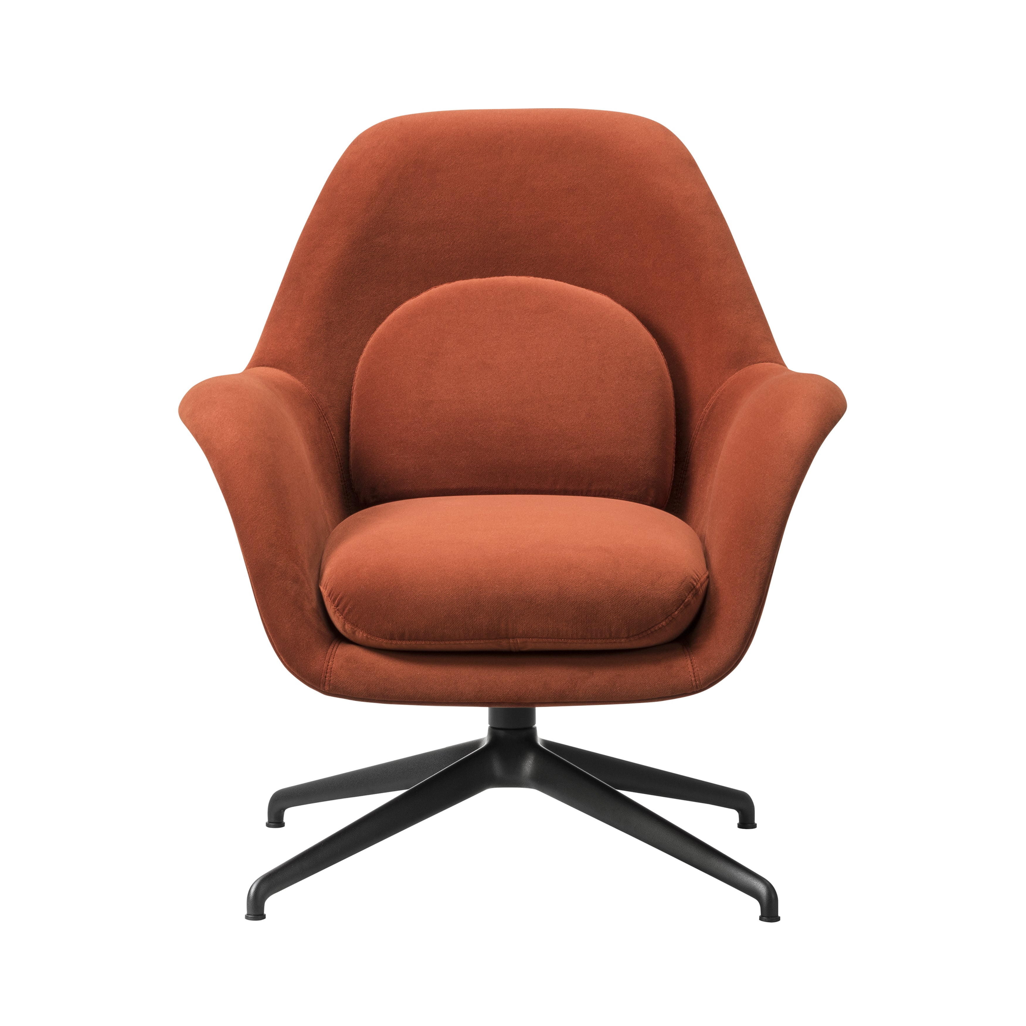 Swoon Lounge Chair Petit: Swivel Base + Black Steel