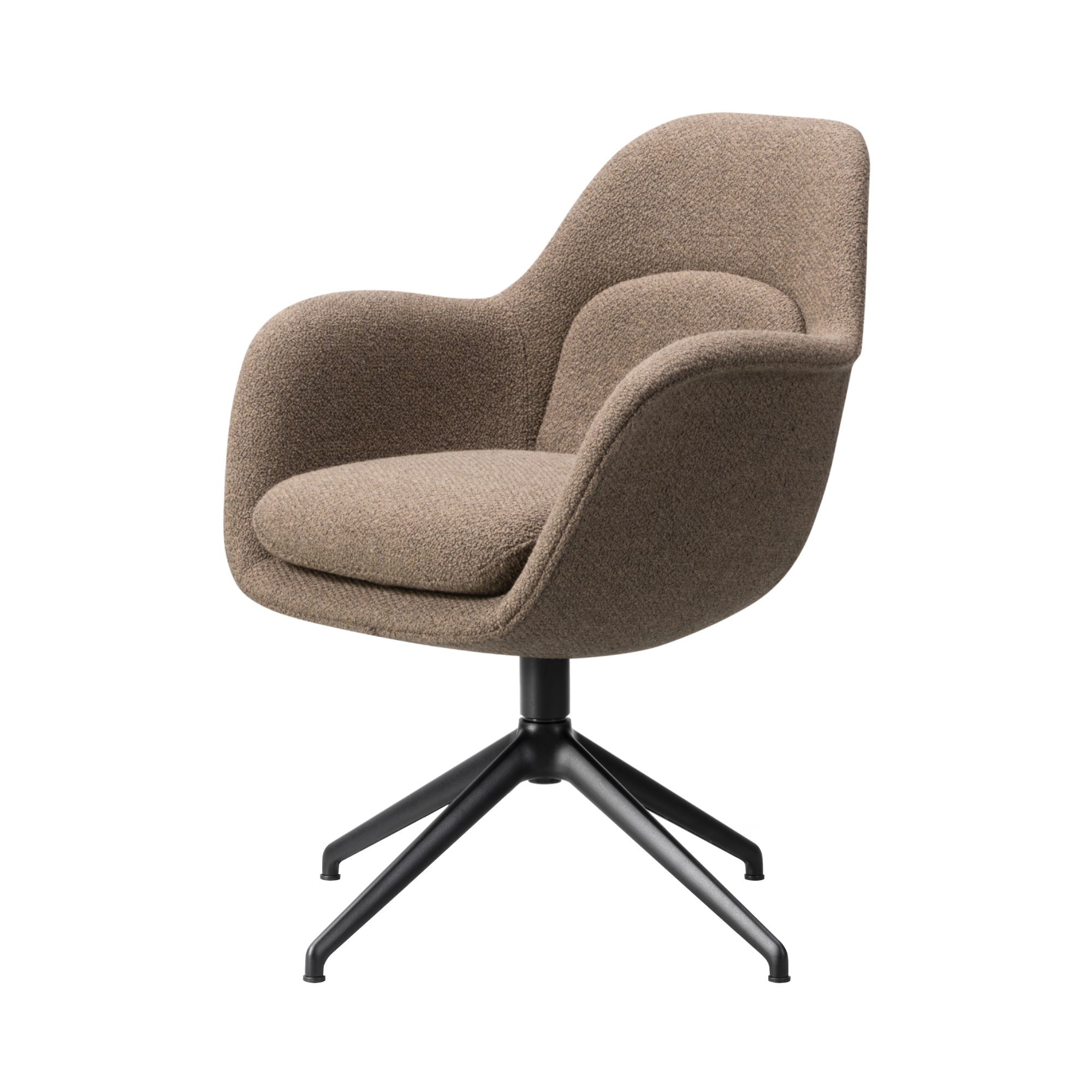 Swoon Dining Armchair: Swivel Base + Black