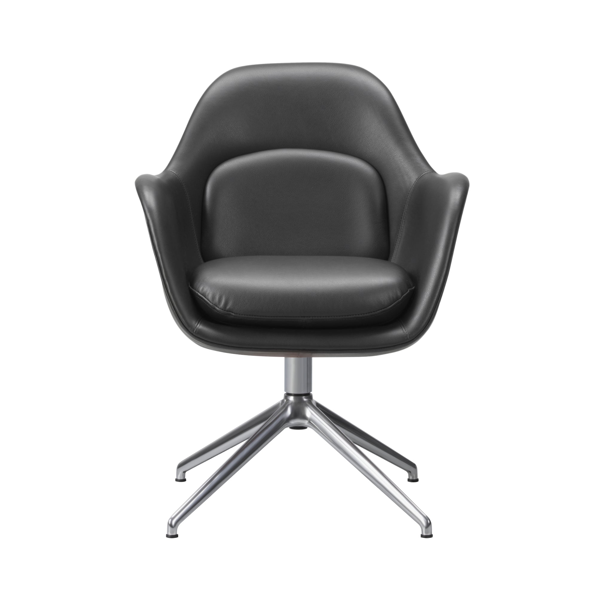 Swoon Dining Armchair: Swivel Base + Polished Aluminum