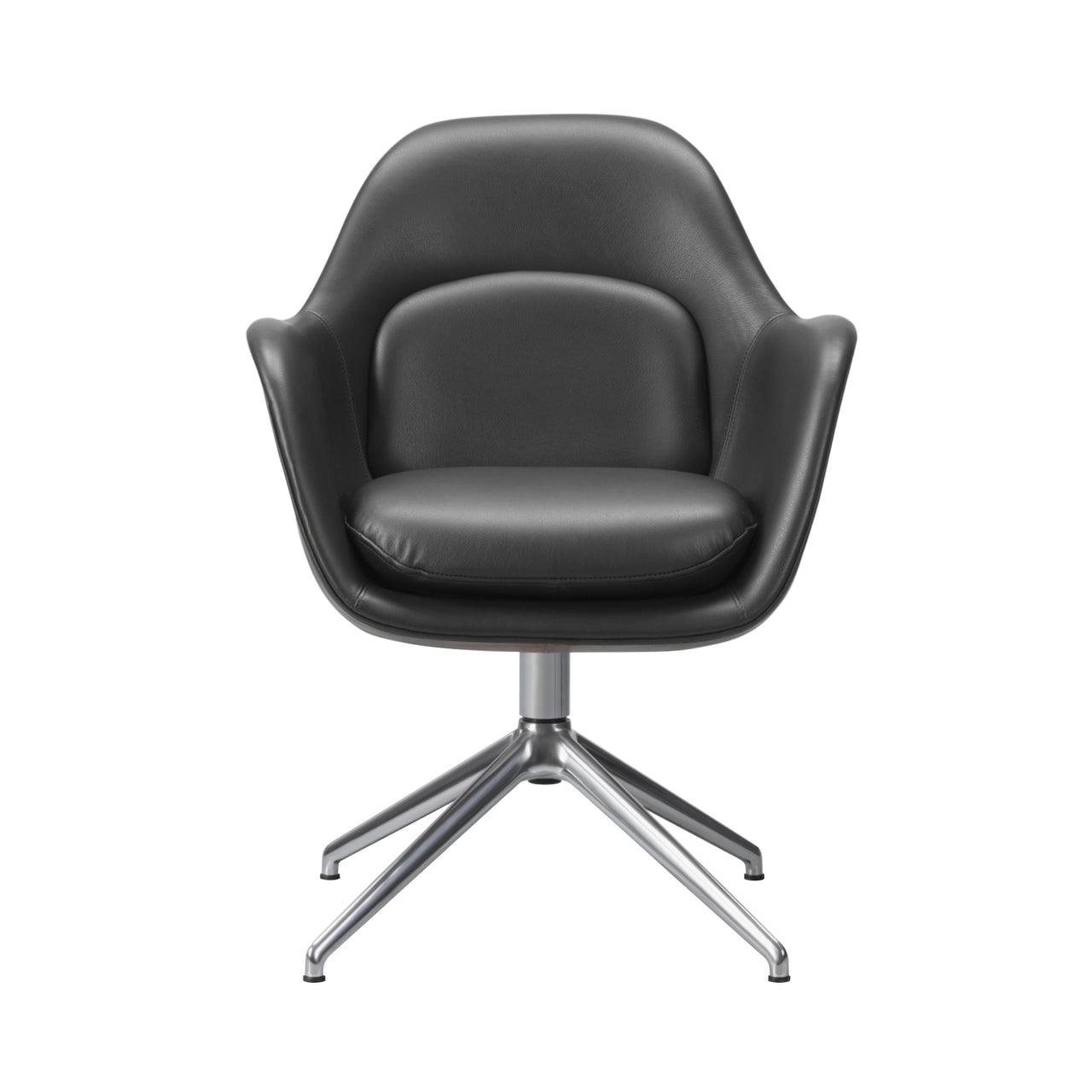 Swoon Dining Armchair: Swivel Base + Polished Aluminum