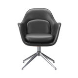 Swoon Dining Armchair: Swivel Base + Polished Aluminum