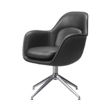 Swoon Dining Armchair: Swivel Base + Polished Aluminum