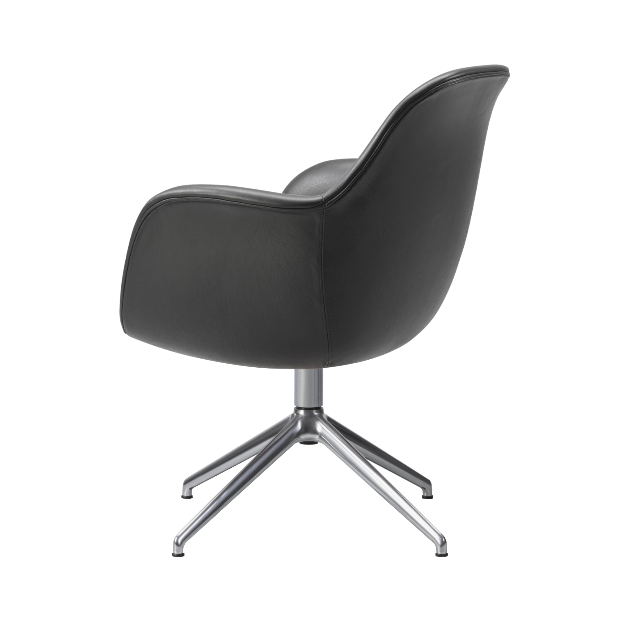Swoon Dining Armchair: Swivel Base + Polished Aluminum
