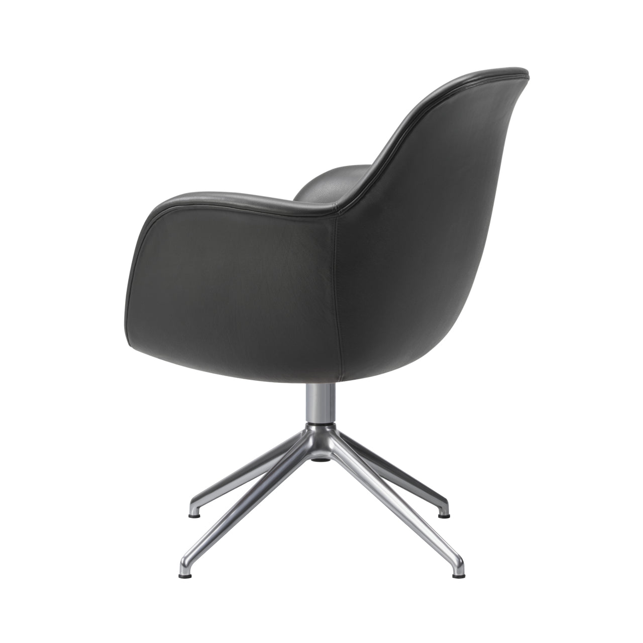 Swoon Dining Armchair: Swivel Base + Polished Aluminum
