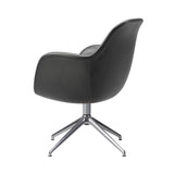 Swoon Dining Armchair: Swivel Base + Polished Aluminum