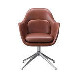 Swoon Dining Armchair: Swivel Base + Polished Aluminum