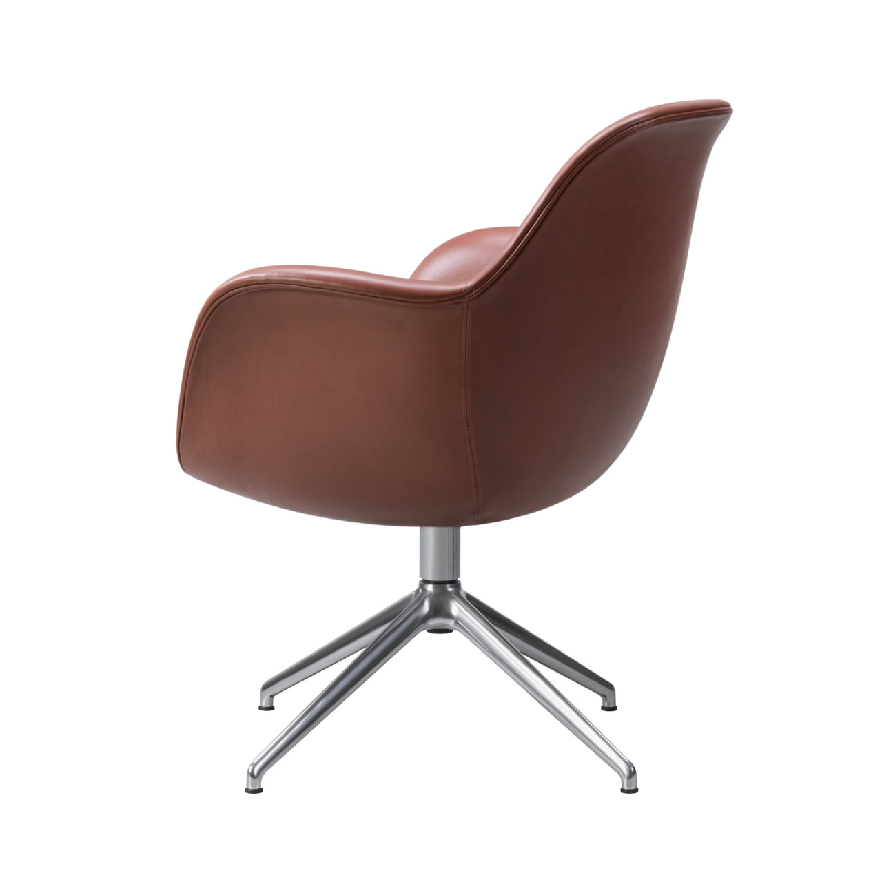 Swoon Dining Armchair: Swivel Base + Polished Aluminum