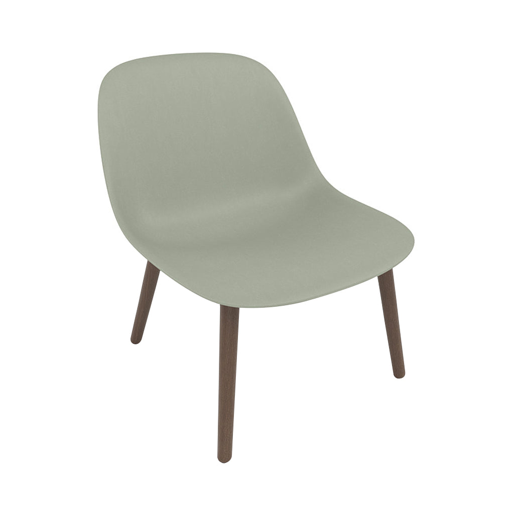 Fiber Lounge Chair: Wood Base + Dusty Green + Stained Dark Brown