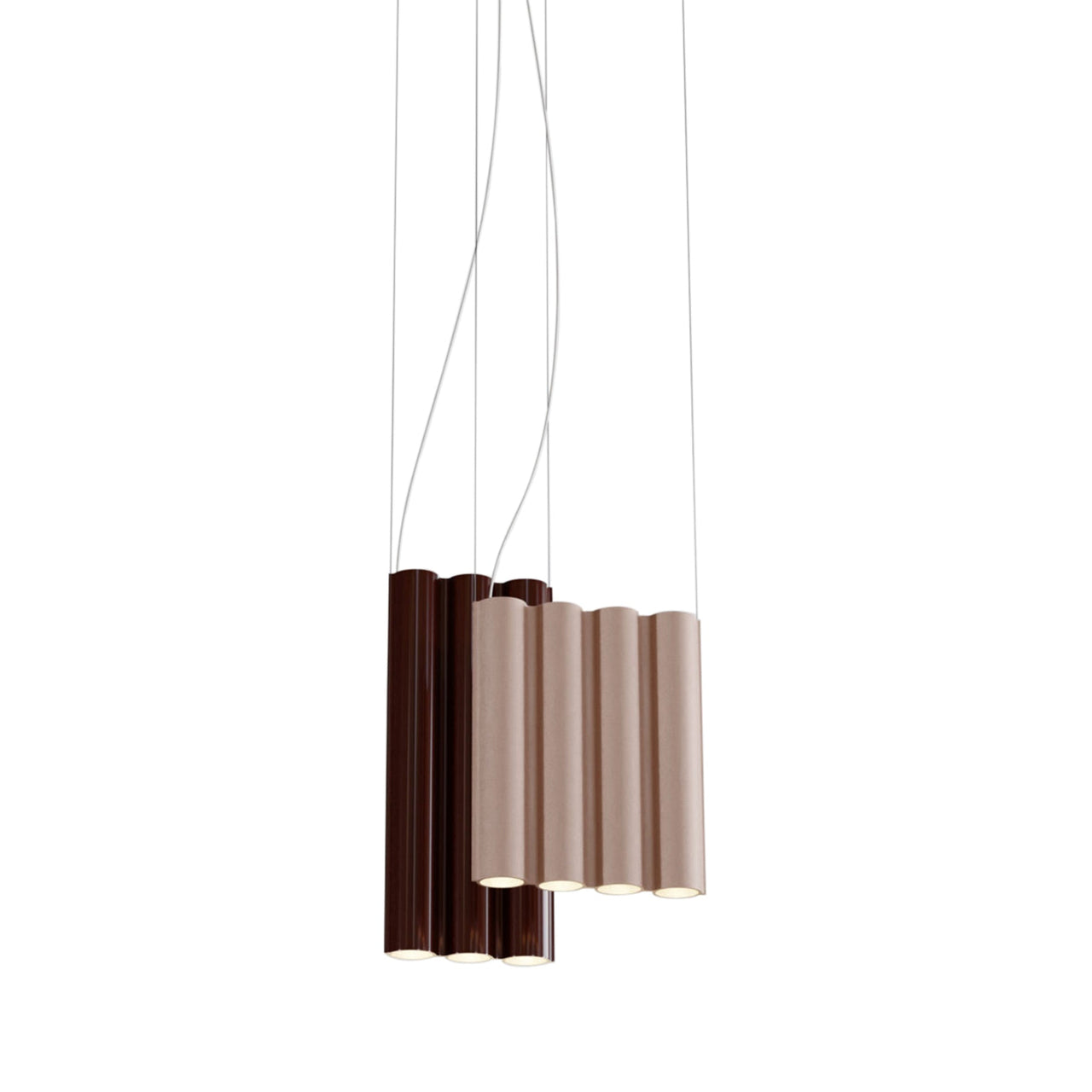 Silo 11 Suspension Lamp: Glossy Oxblood + Wrinkled Dusty Pink