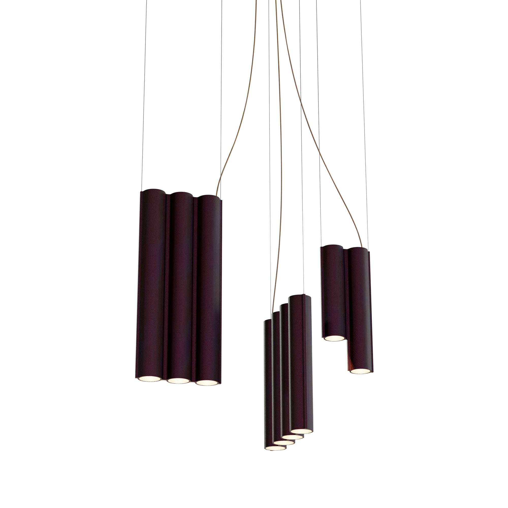 Silo 12 Suspension Lamp: Textured Aubergine