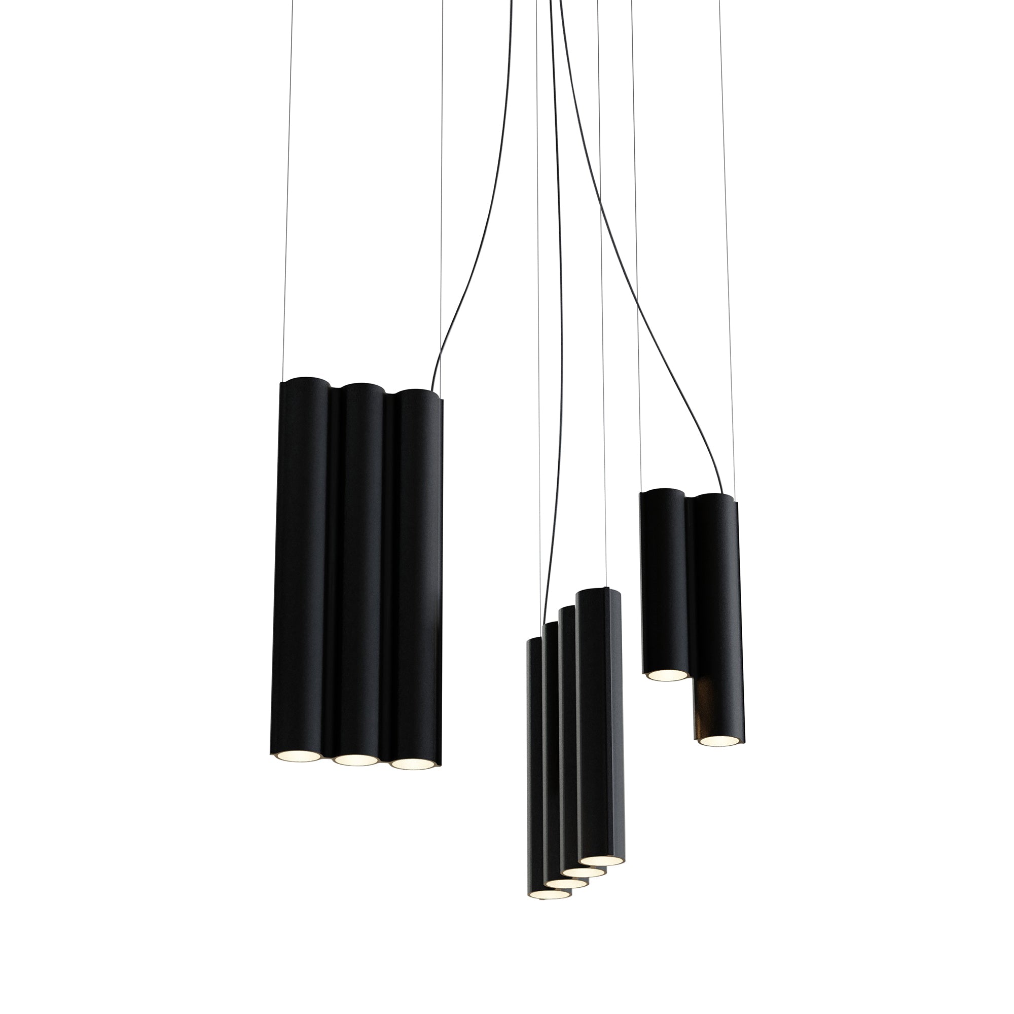 Silo 12 Suspension Lamp: Textured Black