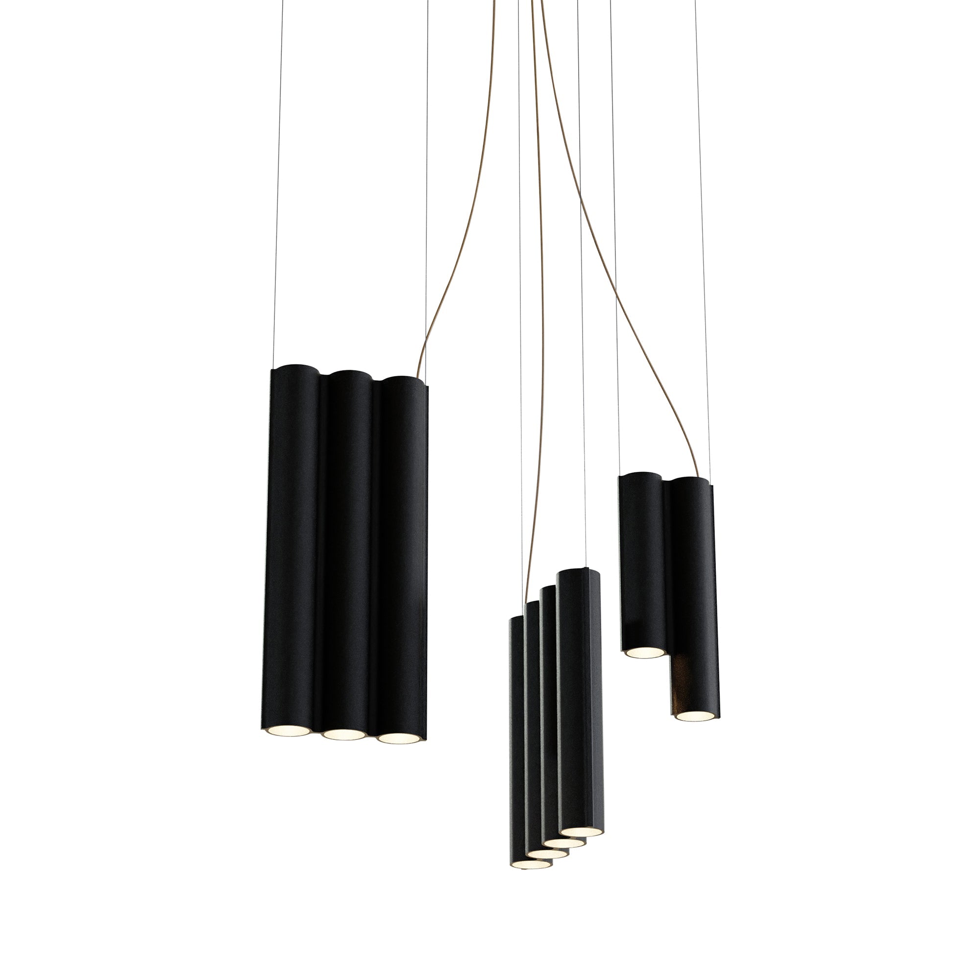 Silo 12 Suspension Lamp: Textured Black
