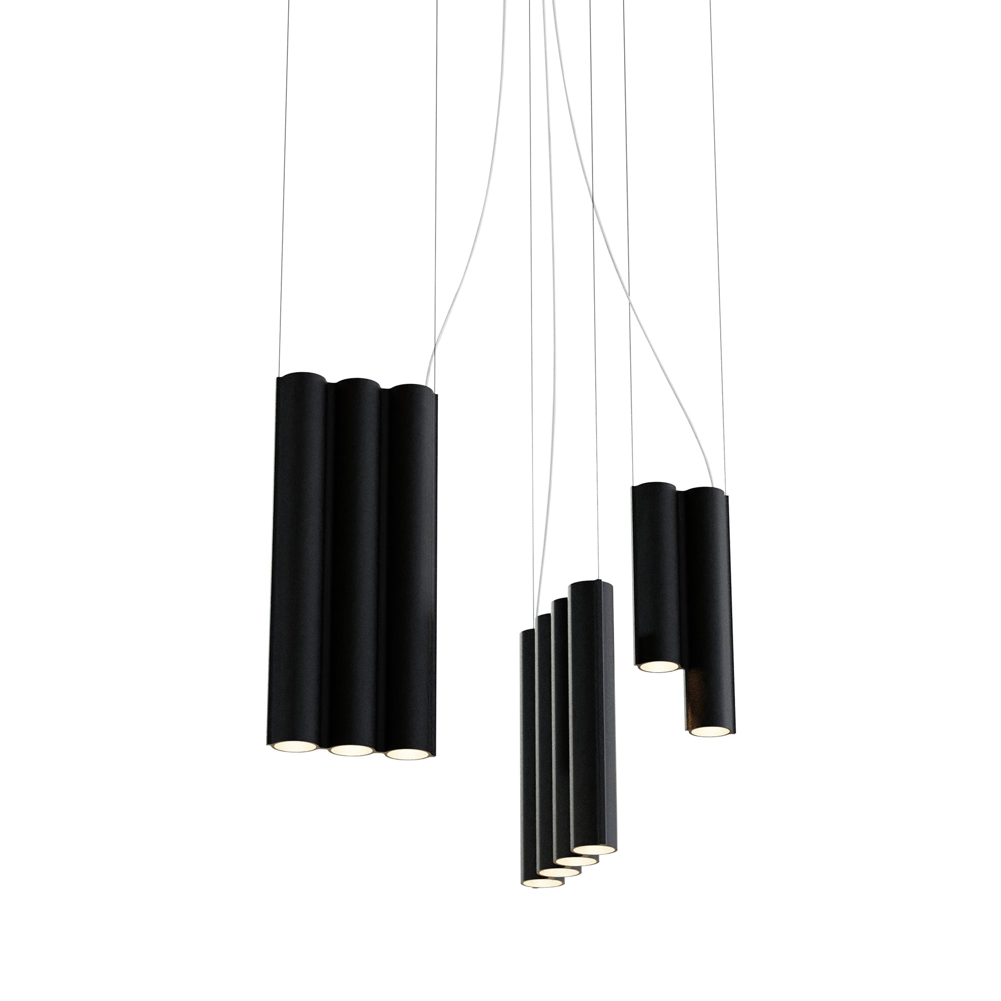 Silo 12 Suspension Lamp: Textured Black