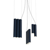 Silo 12 Suspension Lamp: Textured Midnight Blue
