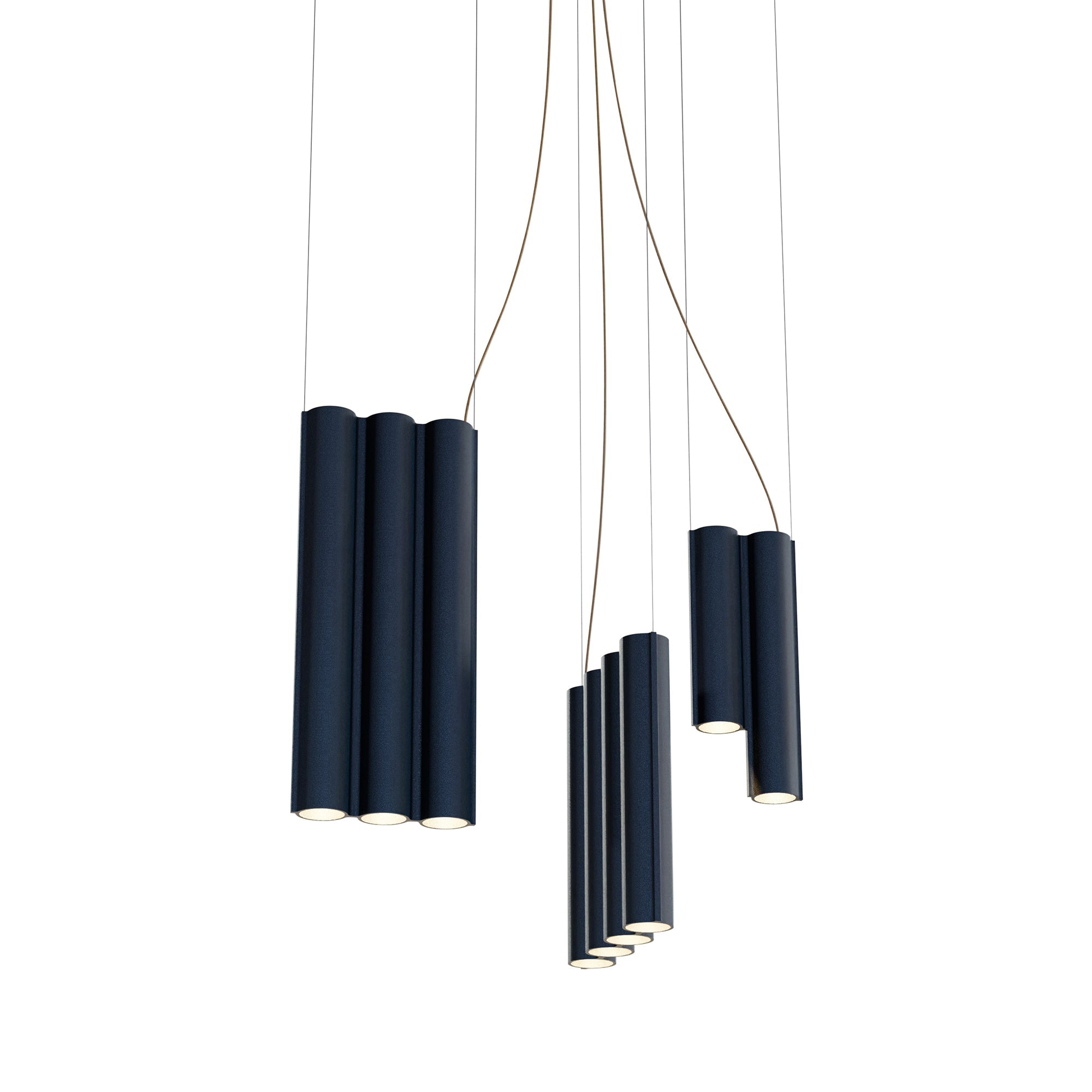Silo 12 Suspension Lamp: Textured Midnight Blue