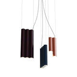 Silo 12 Suspension Lamp: Terracotta+ Glossy Oxblood + Midnight Blue