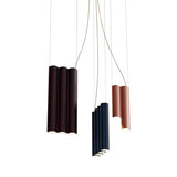 Silo 12 Suspension Lamp: Terracotta+ Glossy Oxblood + Midnight Blue