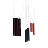 Silo 12 Suspension Lamp: Terracotta+ Glossy Oxblood + Midnight Blue