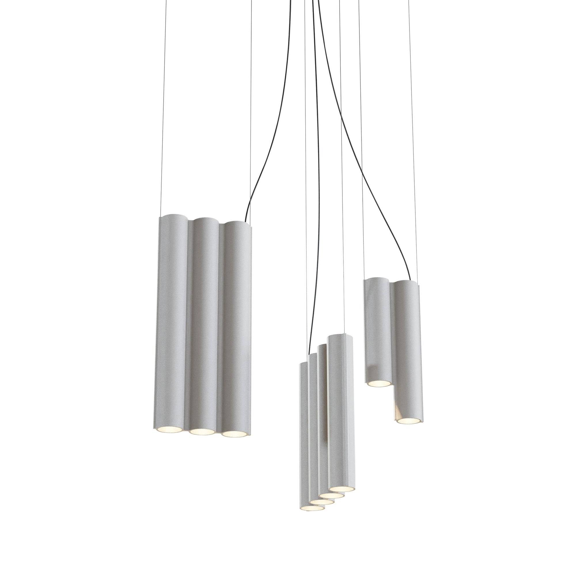 Silo 12 Suspension Lamp: Textured White