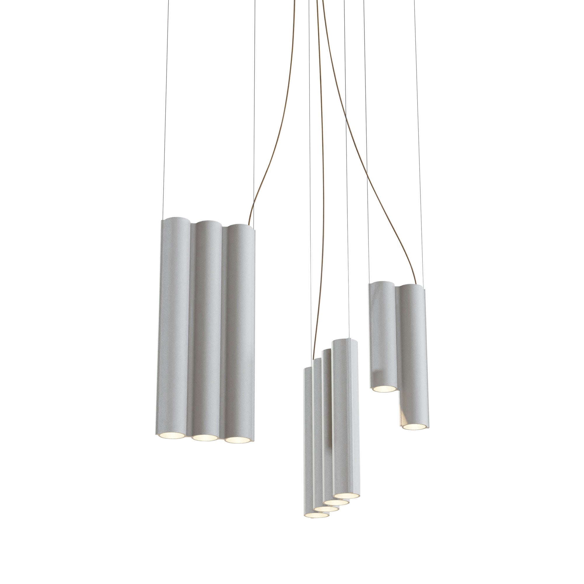 Silo 12 Suspension Lamp: Textured White