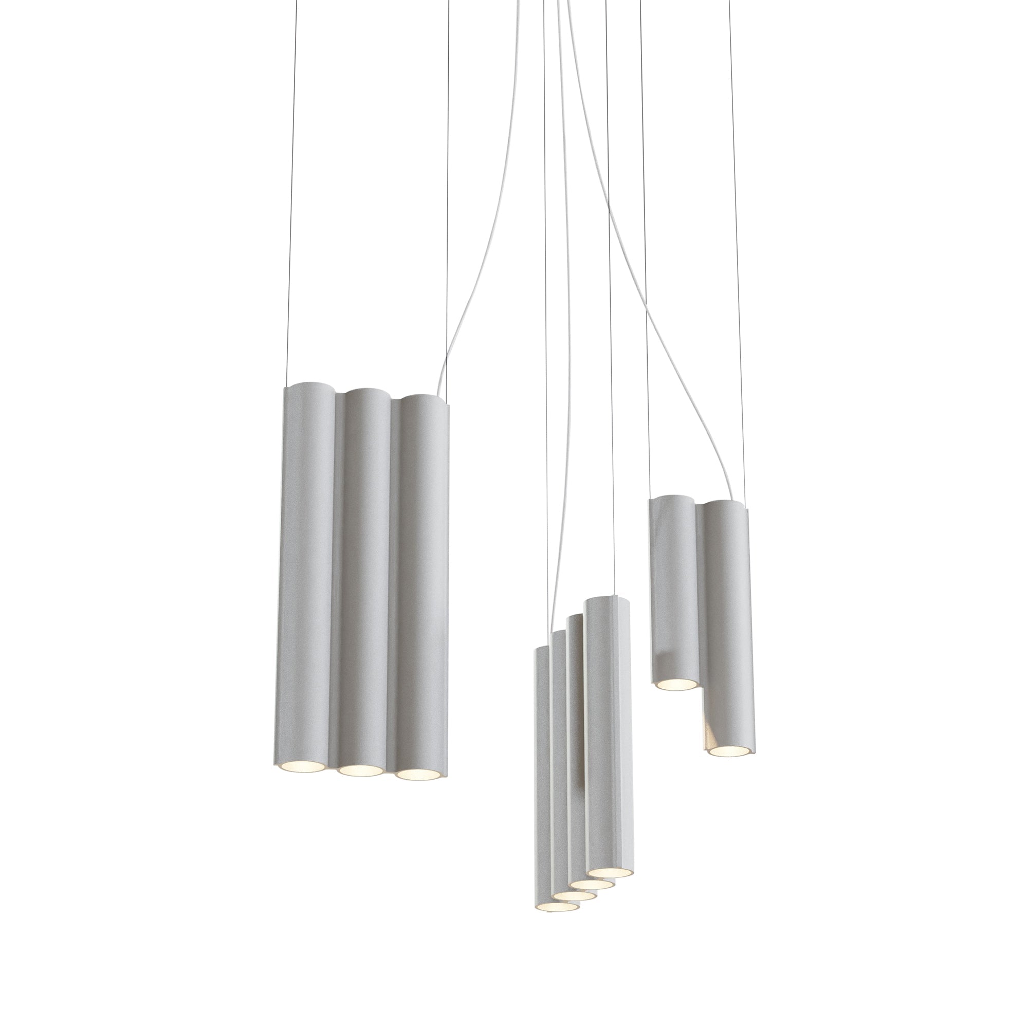 Silo 12 Suspension Lamp: Textured White