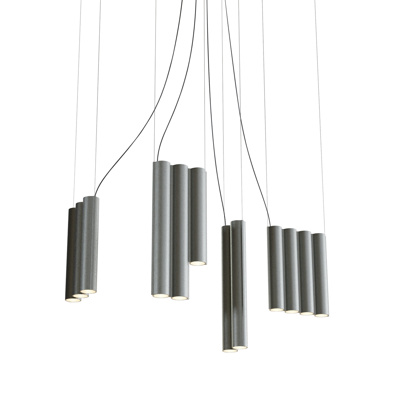 Silo 13 Suspension Lamp: Tumbled Aluminum