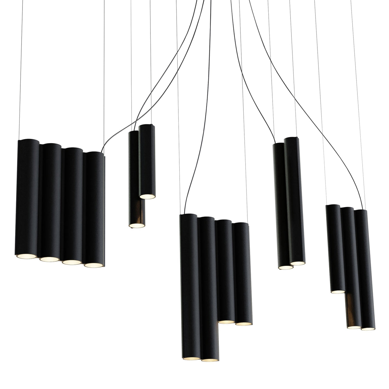 Silo 14 Suspension Lamp: Textured Black