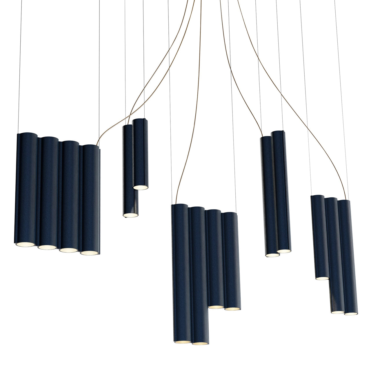 Silo 14 Suspension Lamp: Textured Midnight Blue