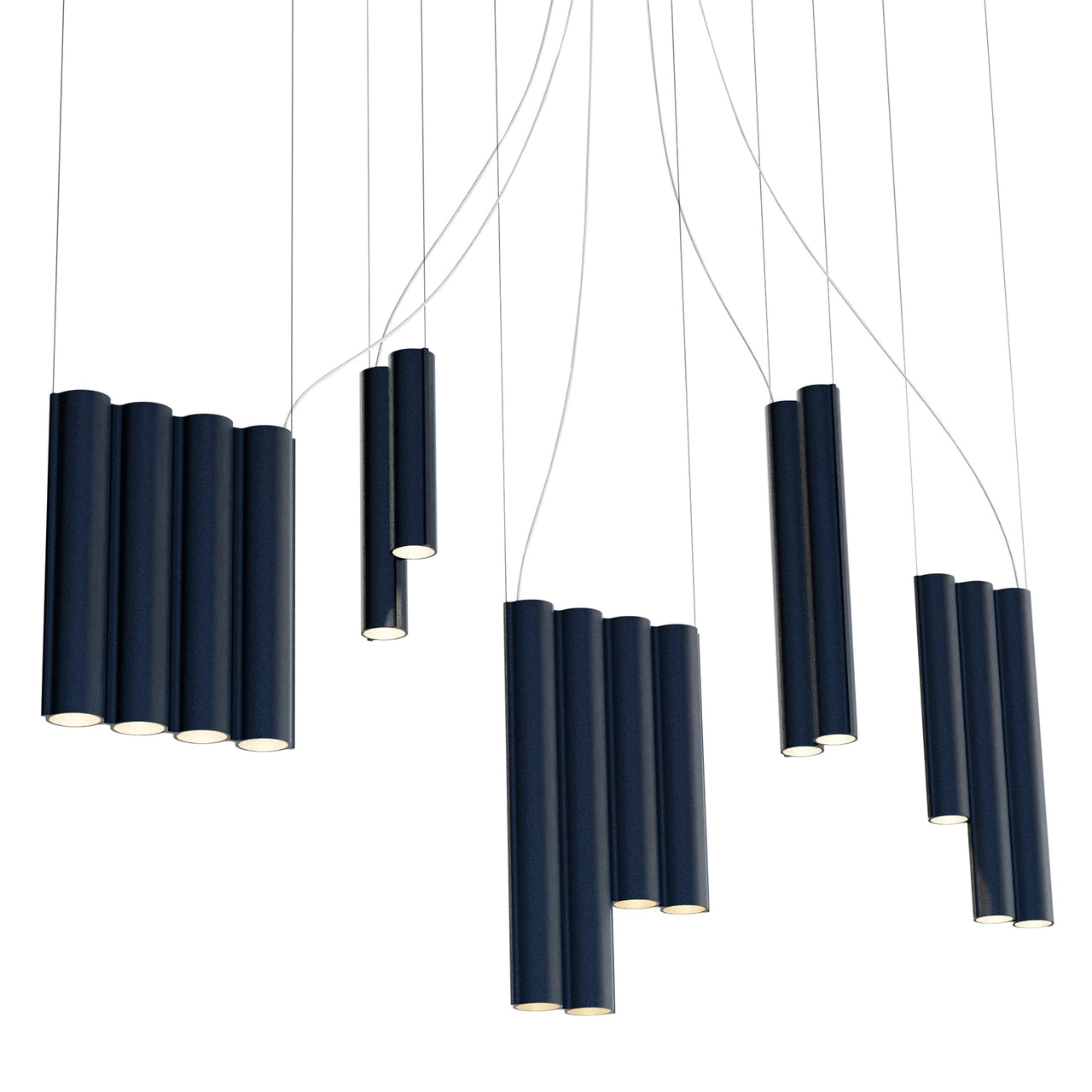 Silo 14 Suspension Lamp: Textured Midnight Blue