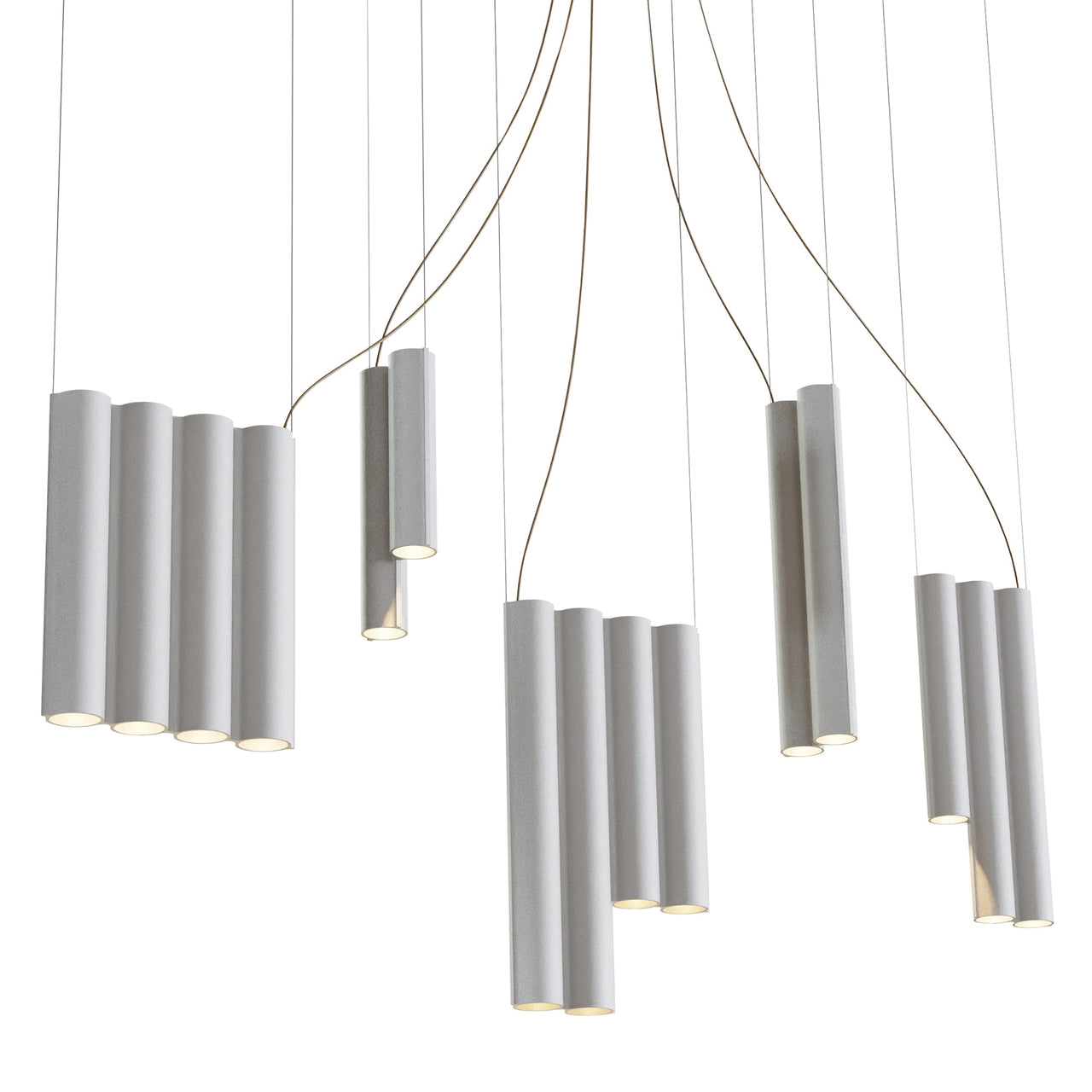 Silo 14 Suspension Lamp: Textured White
