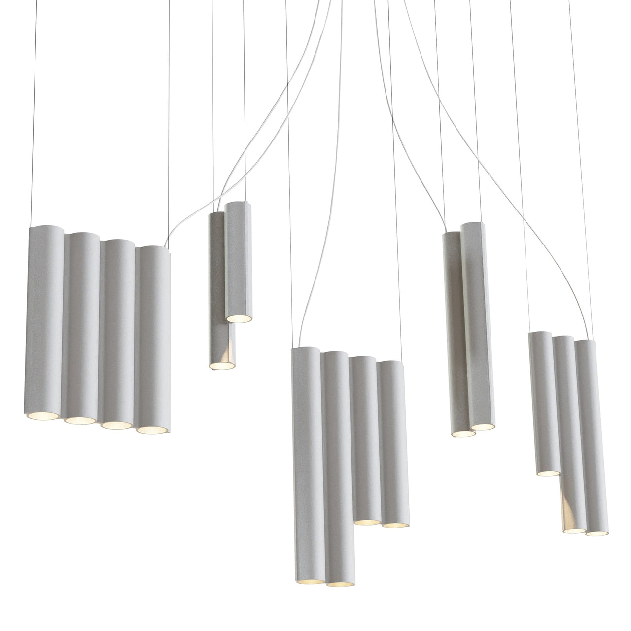 Silo 14 Suspension Lamp: Textured White