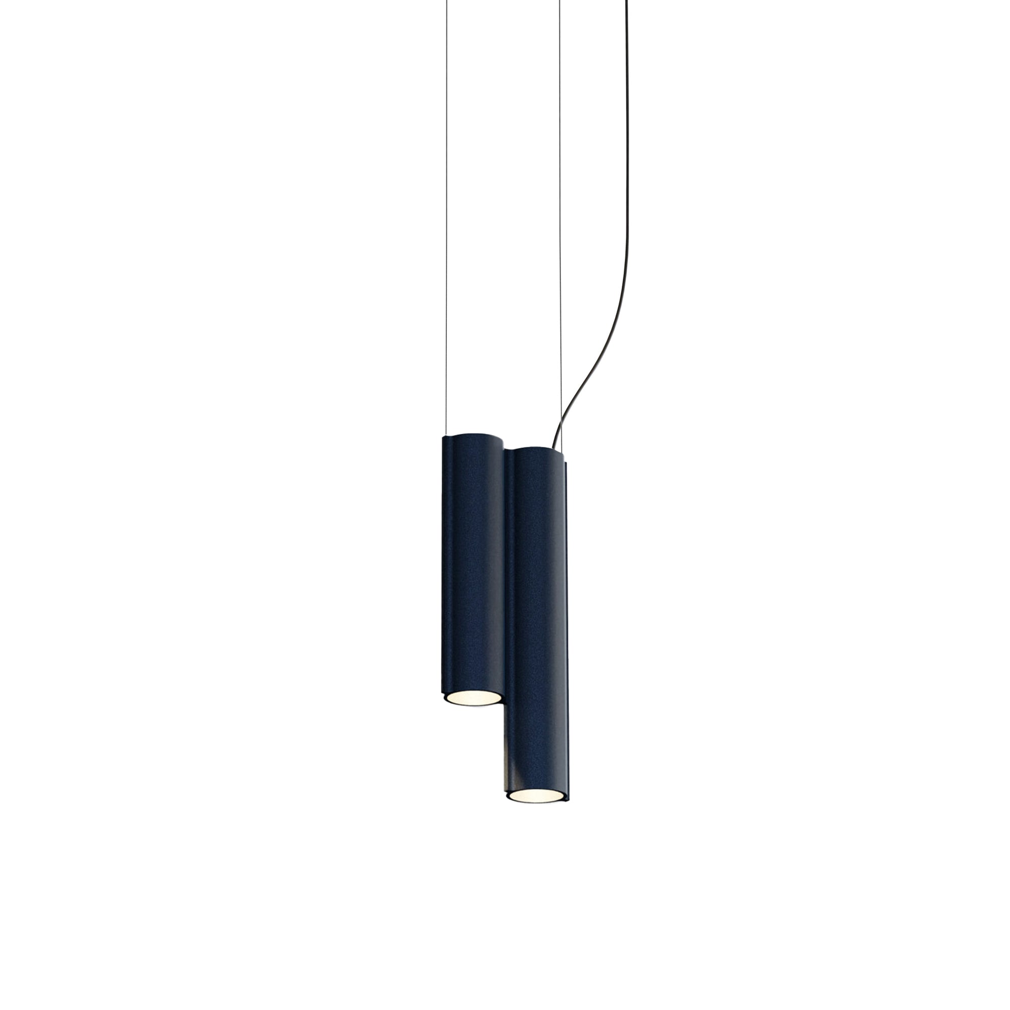 Silo 2SC Suspension Lamp: Textured Midnight Blue
